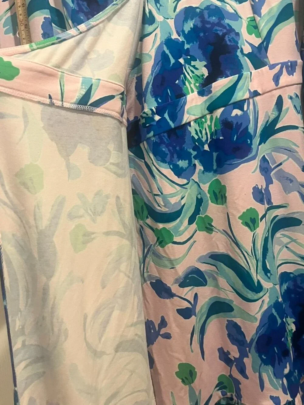 Lilly Pulitzer Pink Floral Midi Dress with Blue & Green Print - Picture 10 of 14
